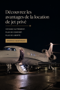 Un jet privé élégant garé sur un tarmac, prêt à décoller pour des voyages d'affaires ou de loisir.