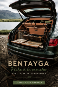 Vue extérieure de la Bentley Bentayga Fly Fishing dans un cadre naturel, idéale pour les passionnés de pêche.