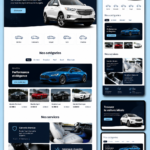 Un écran d'ordinateur affichant un design moderne d'un site automobile.