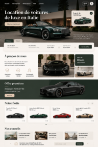 Design élégant d'un site de location de voitures luxe