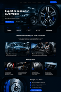 Illustration d'un design moderne pour un site de réparation automobile