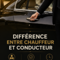 Définition de la différence entre chauffeur et conducteur avec des illustrations de véhicules.
