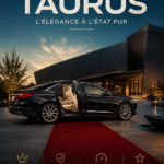 Une Ford Taurus stationnée sur une route pittoresque, illustrant son design élégant.