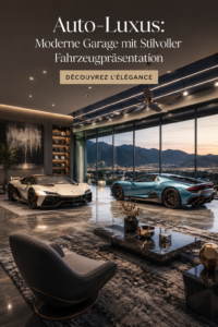 Garage moderne avec une présentation élégante de véhicule.