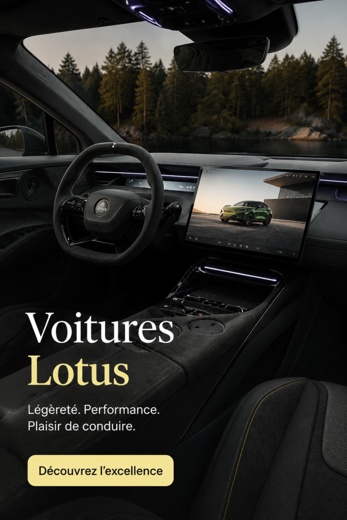 Vue intérieure de la Lotus Eletre, mettant en avant le luxe et le design moderne.