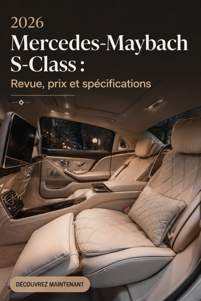 Mercedes-Maybach S-Class 2026 vue de profil, mettant en avant son design élégant et moderne.