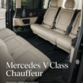 Mercedes V Class stationné, mettant en avant son design élégant et spacieux.