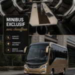 Un élégant minibus avec chauffeur attendant des passagers pour un voyage confortable.