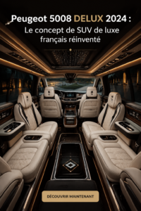 Peugeot 5008 DELUX 2024 en vue latérale, illustrant son design moderne et élégant