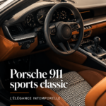 Image d'une Porsche 911 sur la route, soulignant son design sportif et élégant.