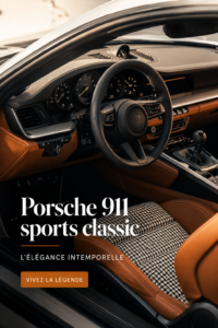 Image d'une Porsche 911 sur la route, soulignant son design sportif et élégant.
