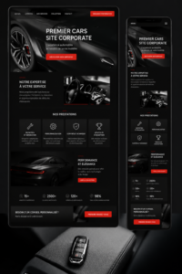 Un site web avec une interface dédiée aux voitures d'entreprise