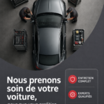 Femme en train de faire l'entretien de sa voiture avec soin.