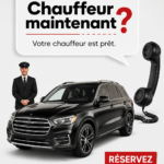 Un chauffeur souriant attendant une cliente devant sa voiture, prêt à l'accompagner.