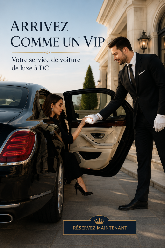 Service de voiture de luxe avec chauffeur à Washington, offrant un confort inégalé.