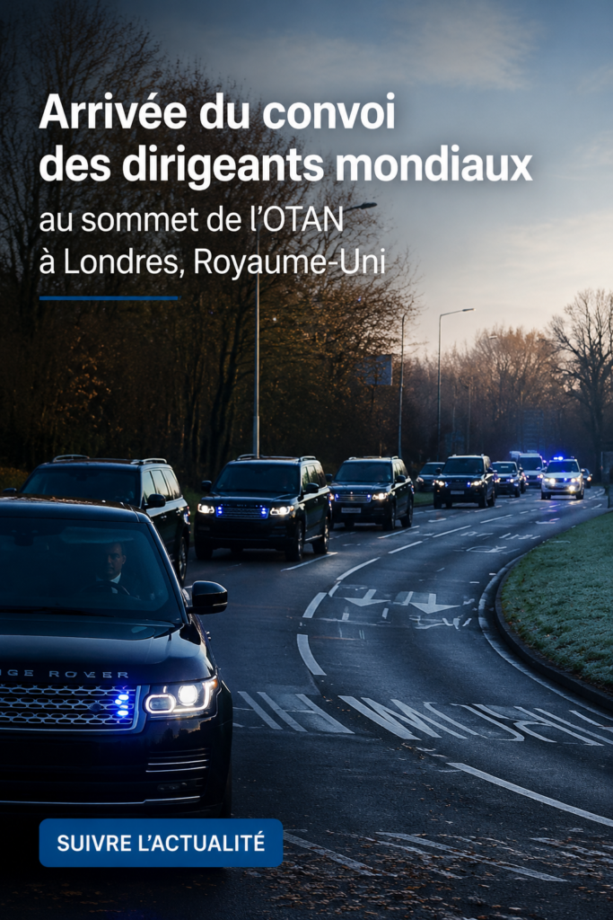 Arrivée des leaders mondiaux au sommet de l'OTAN à Londres.