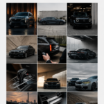 Un visuel capturant l'essence d'une société d'importation automobile avec une belle voiture présentée.