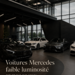 Vue élégante d'une voiture Mercedes dans un décor chic, symbolisant le luxe automobile.
