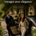 Femme élégante en train de monter dans une voiture de luxe pour un voyage