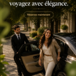 Femme élégante en train de monter dans une voiture de luxe pour un voyage