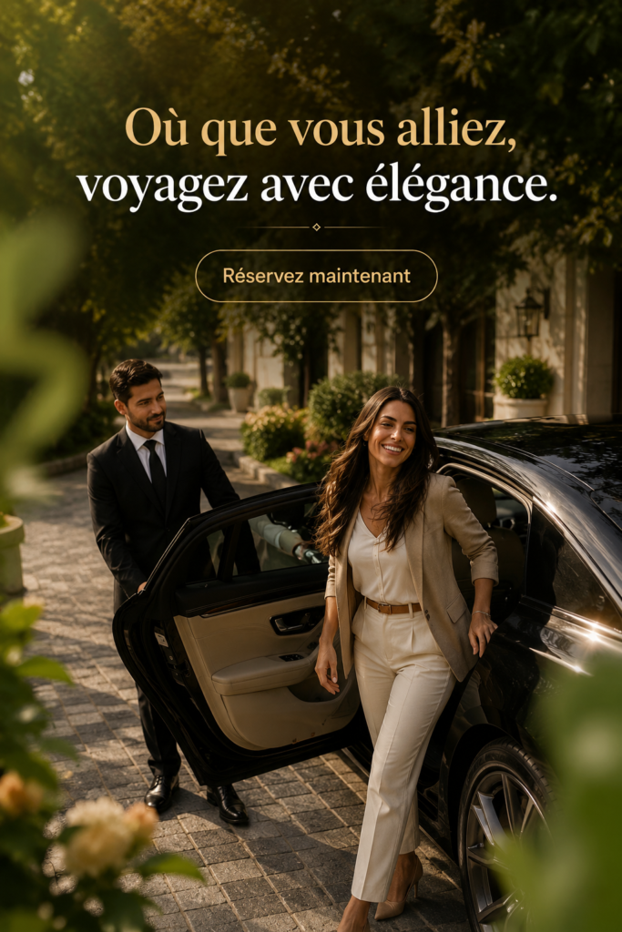 Femme élégante en train de monter dans une voiture de luxe pour un voyage