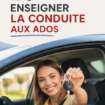 Adolescent apprenant à conduire avec un parent dans une voiture