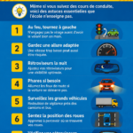 Une femme conduisant sa voiture en sécurité, prête à apprendre des conseils pratiques.