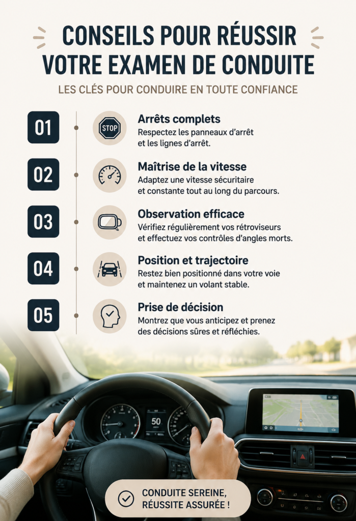 Une femme souriante tenant son permis de conduire tout en posant sur une route