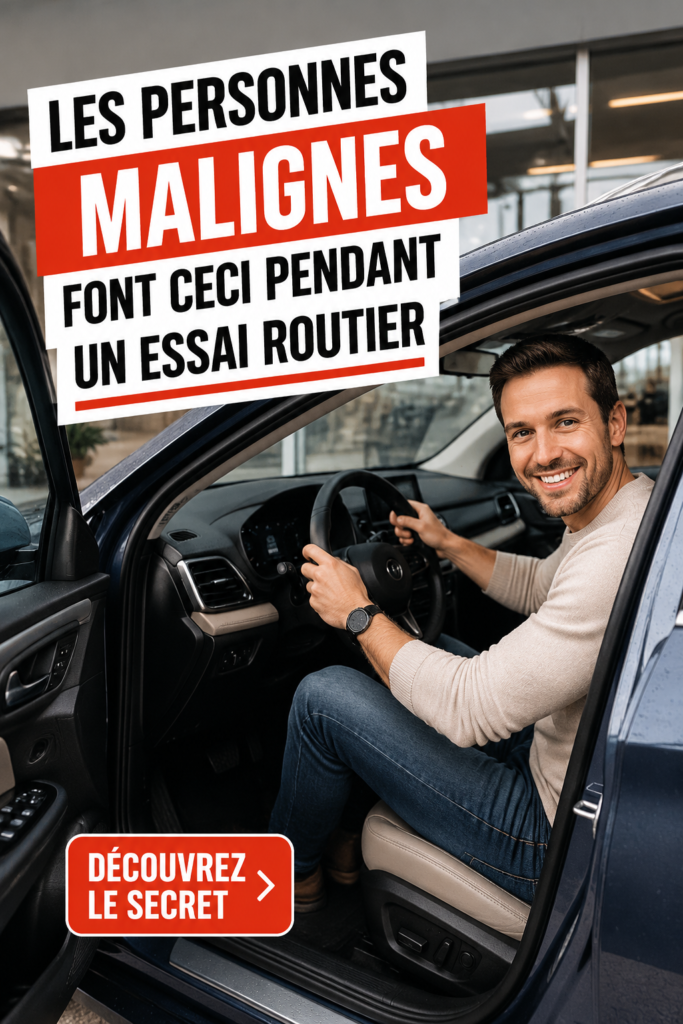 Personne en train de tester une voiture lors d'une essai.