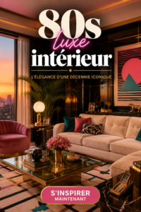 Intérieur dans un style luxueux des années 80 avec des meubles vintage.