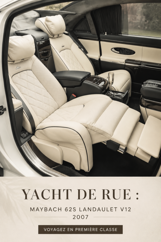Intérieur luxueux du Maybach 62S Landaulet avec cuir et finitions haut de gamme.