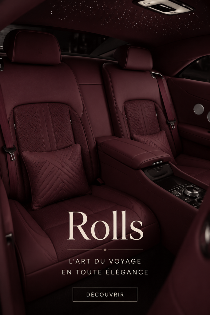 Intérieur luxueux d'une Rolls-Royce Starlight, mettant en avant le design élégant et les finitions haut de gamme.
