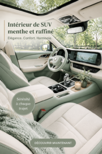 Intérieur d'un SUV moderne avec finitions luxueuses et confort exceptionnel.