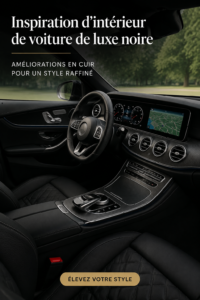 Intérieur chic d'une voiture avec sièges en cuir noir et design élégant.