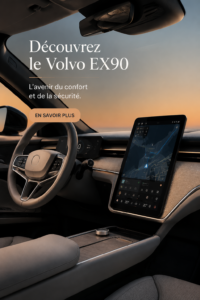 Intérieur élégant et spacieux du Volvo EX90 avec des matériaux haut de gamme.