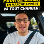 Femme dans sa voiture se préparant à se garer en marche arrière