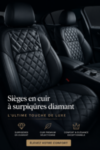 sièges en cuir à motif diamant dans un intérieur de voiture luxueux