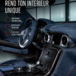 Intérieur de voiture personnalisé avec sellerie élégante et moderne.