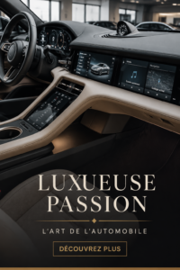 Vue d'une voiture de luxe avec un design élégant sur une route ensoleillée