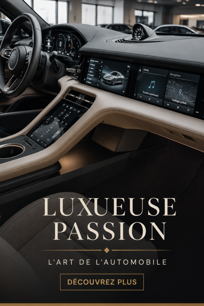 Vue d'une voiture de luxe avec un design élégant sur une route ensoleillée