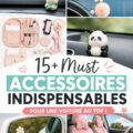 Accessoires de luxe disposés dans l'intérieur d'une voiture élégante