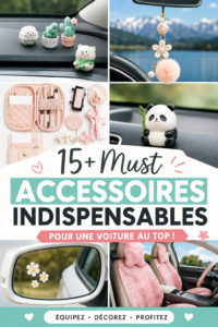 Accessoires de luxe disposés dans l'intérieur d'une voiture élégante