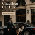 Intérieur d'une voiture de luxe avec chauffeur à Milan, offrant confort et élégance.