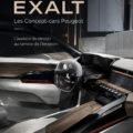 Vue d'un concept-car Peugeot EXALT, mettant en avant son design futuriste et ses lignes élégantes.