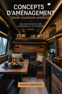 Un intérieur moderne et élégant d'un Sprinter Van avec des finitions de qualité.