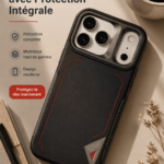 Coque premium iPhone 17 Pro stylée et protectrice sur un fond élégant