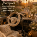 Intérieur d'une voiture de luxe avec une décoration chaleureuse et accueillante
