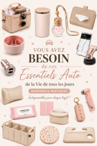 Accessoires esthétiques pour voiture de luxe sur un fond élégant.