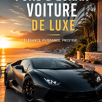 Un fond d'écran stylisé représentant une voiture de luxe sur fond élégant