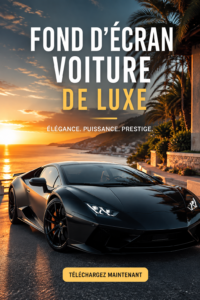 Un fond d'écran stylisé représentant une voiture de luxe sur fond élégant